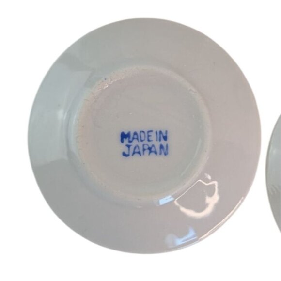 Vintage 1960s Japanese Porcelain Miniature Childs Tea Set 9 Pc Blue White Japan - Picture 6 of 9